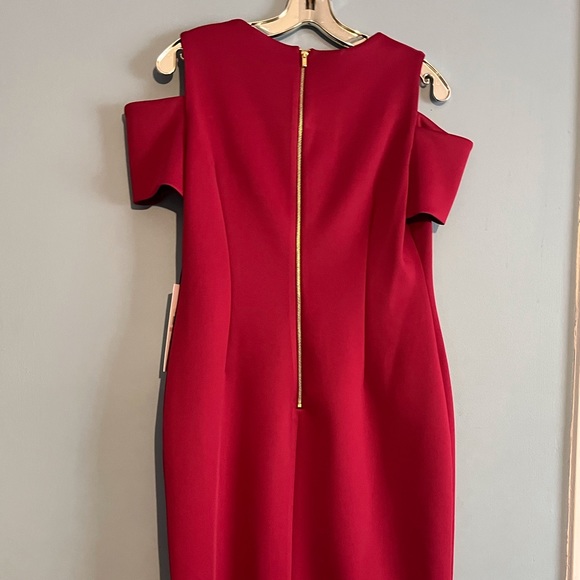 SELLING CALVIN KLEIN DRESS SIZE 10 COLOR RED PLUM BNWT - Picture 6 of 16
